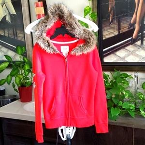 Girls Faux Fur Hoodie Jacket by Cherokee, Size XL